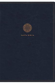 Biblia RVR 1960 Letra Súper Gigante Piel Azul con Índice y Cierre