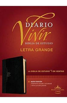 Biblia RVR 1960 de Estudio Diario Vivir Letra Grande Negro Ónice Símil Piel Índice