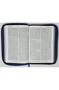 Image of Biblia RVR 1960 de Promesas Letra Gigante Azul Triangulos Simil Piel con Cierre