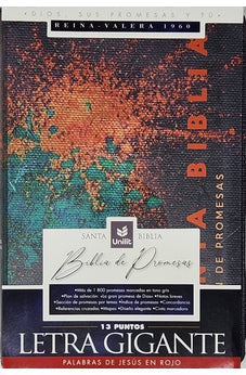 Image of Biblia RVR 1960 de Promesas Letra Gigante Negro Naranja Verde Simil Piel con Cierre