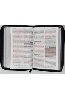 Image of Biblia RVR 1960 de Promesas Letra Grande Tamaño Manual Negro Naranja Verde Simil Piel con Cierre