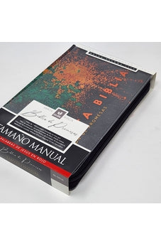 Biblia RVR 1960 de Promesas Letra Grande Tamaño Manual Negro Naranja Verde Simil Piel con Cierre