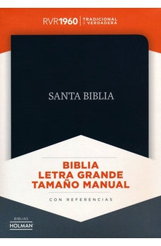 Biblia RVR 1960 Letra Grande Tamaño Manual Piel Fabricada Negro