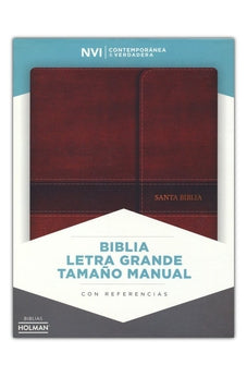 Biblia NVI Letra Grande Tamaño Manual Marrón Símil Piel con Solapa con Imán