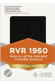 Biblia RVR 1960 Letra Grande Tamaño Manual Maxiconcordancia negro piel