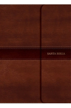 Image of Biblia NVI Letra Grande Tamaño Manual Marrón Símil Piel con Solapa con Imán