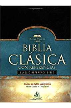Biblia RVR 1909 Clásica con Referencia Negro Símil Piel