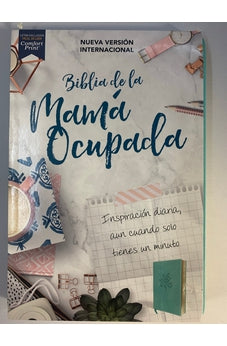 Biblia NVI de la Mamá Ocupada Piel Turquesa Letra Roja