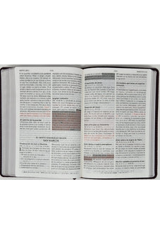 Image of Biblia RVR 1960 de Promesas Letra Gigante Marrón Líneas Simil Piel