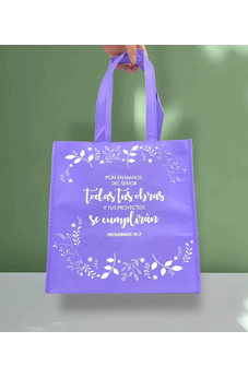 Bolsa Tote Bag Lila Pon en Manos del Señor